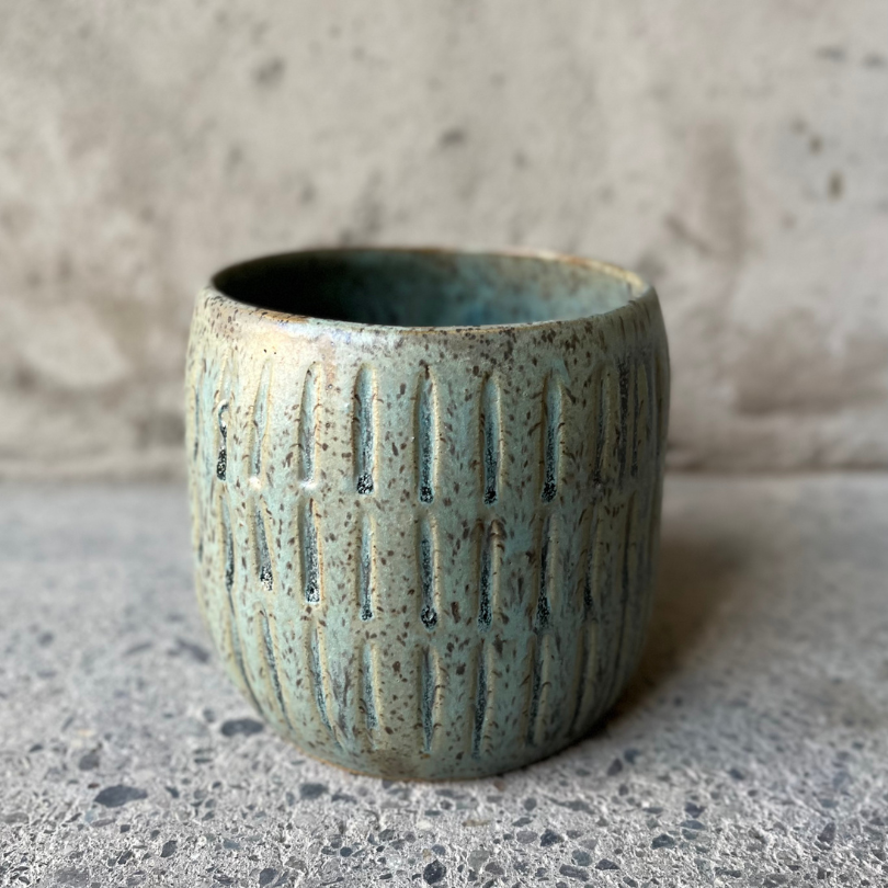 Macetero de cerámica Azul Mate 13 cm