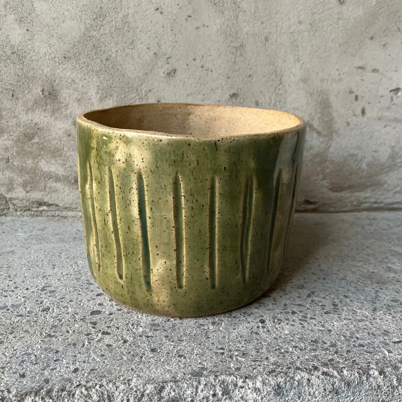 Macetero de cerámica 17 cm Verde brillante