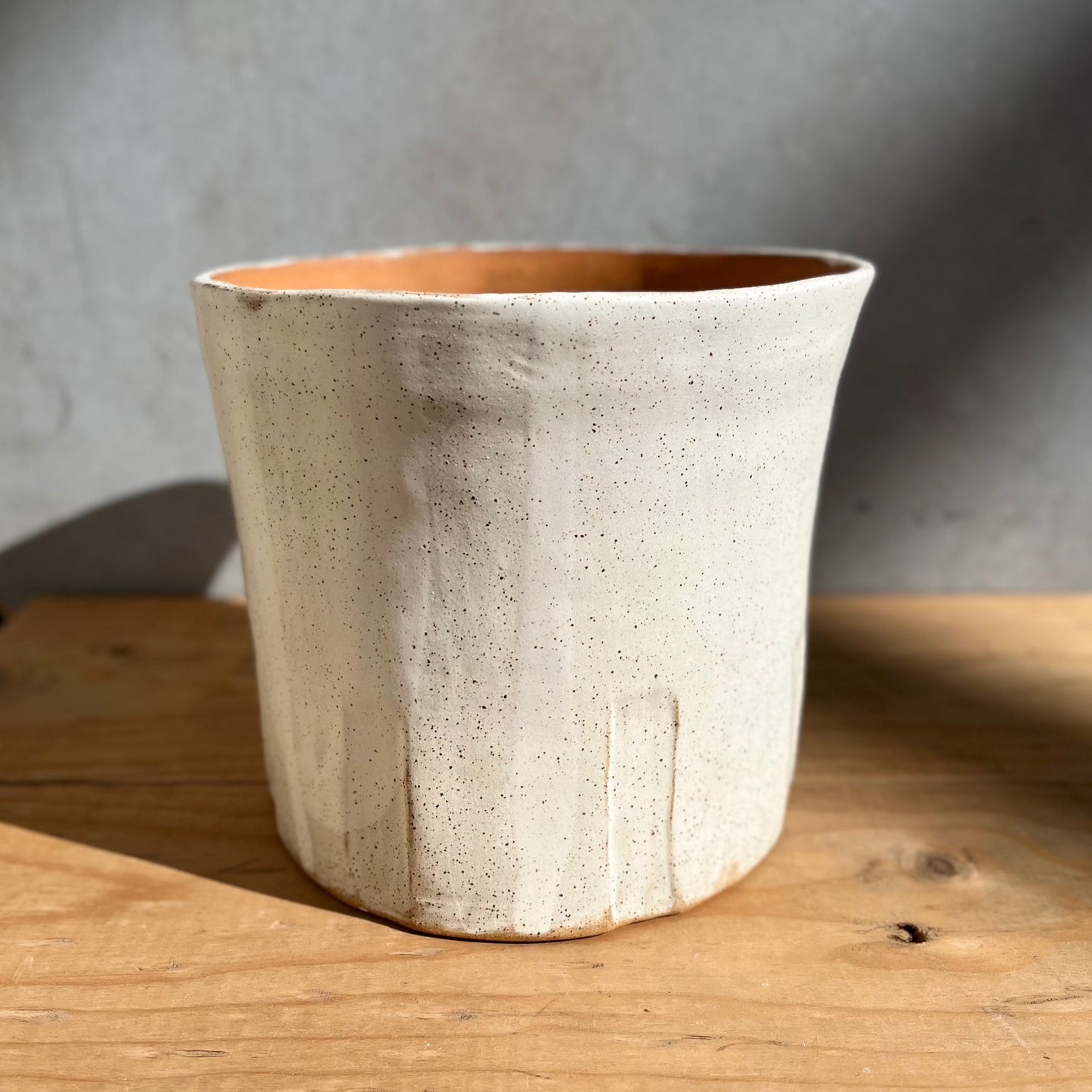Macetero de cerámica Blanco mate 18cm