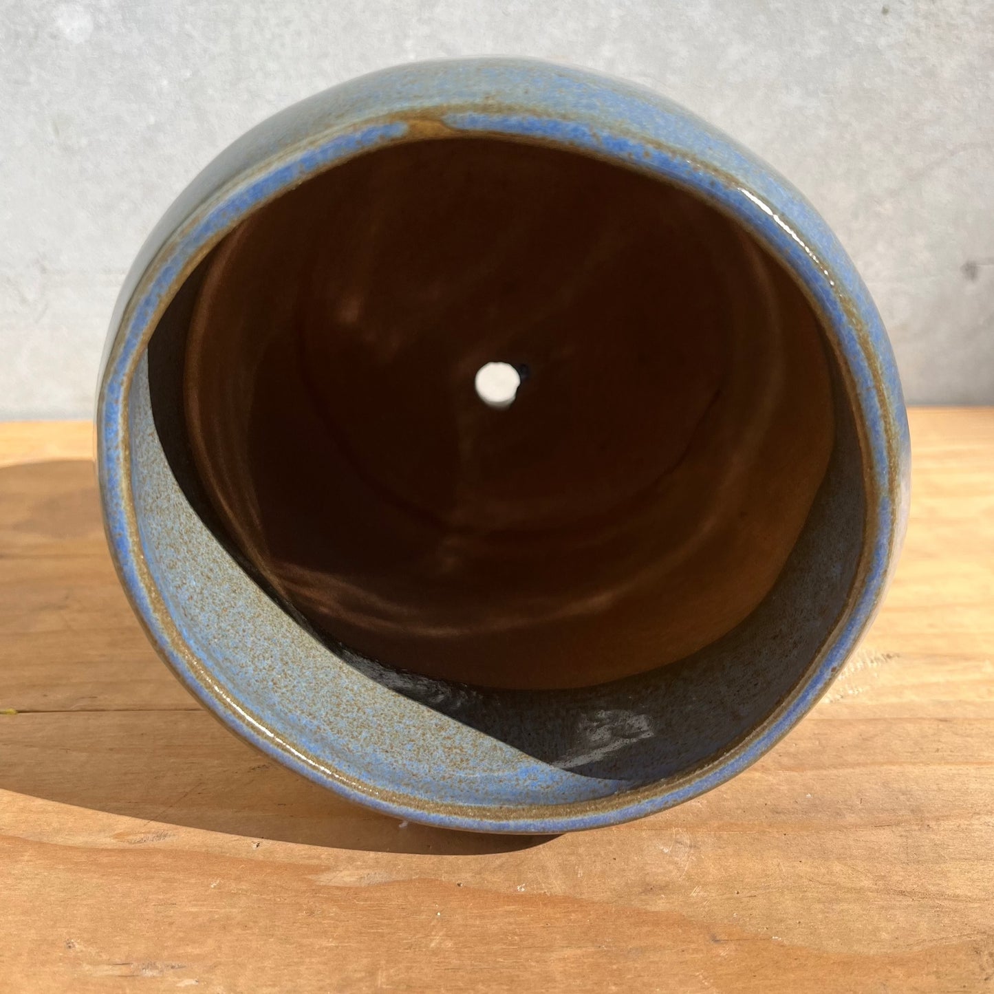 Macetero de cerámica Azul Mate 13 cm